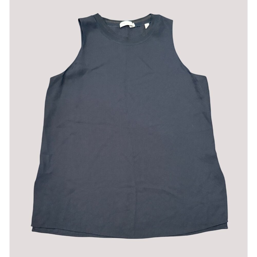 Vince Womens Triacetate Silk-like Black Sleeveless‎ Tank Top Lightweight Size M